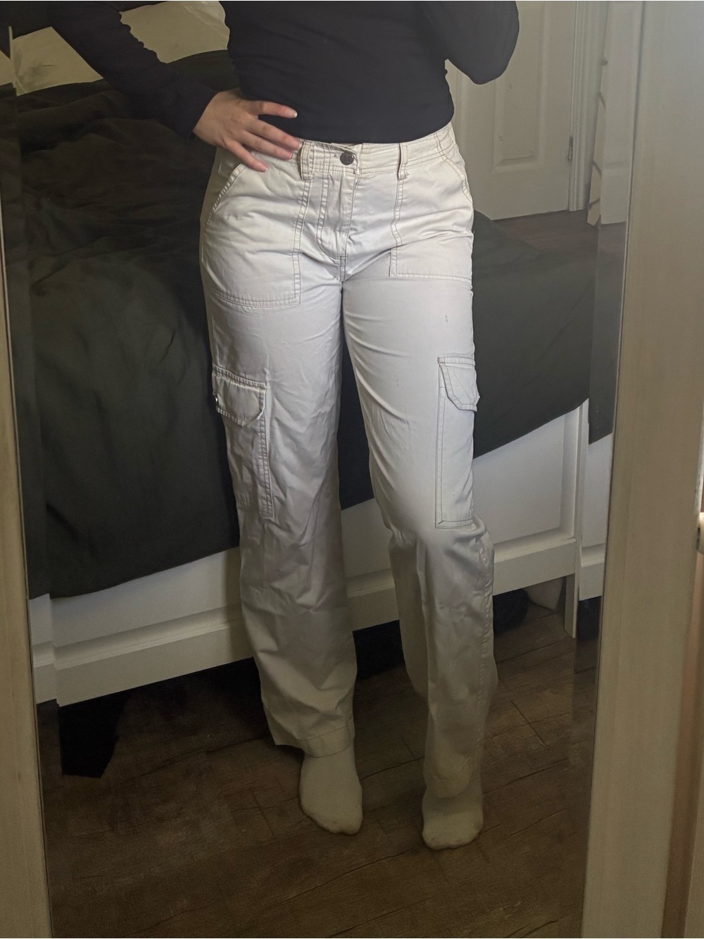 Beige Relaxed Cargo Pants
